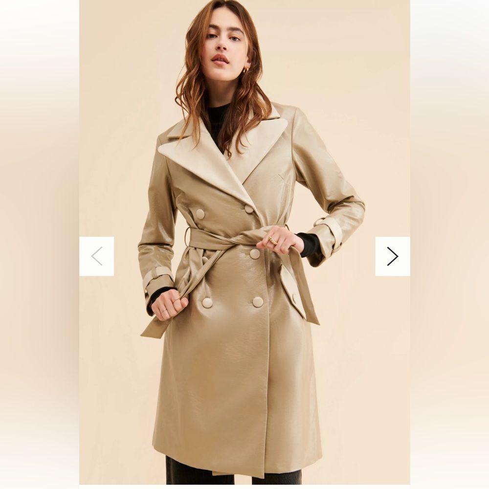 Hutch Colorblock Vegan Leather Trench Coat